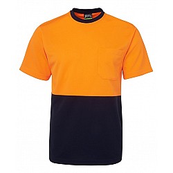 HI VIS T-Shirt Plain Orange/Blue