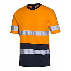 HI VIS Cotton Shirt Orange With Reflective Tape