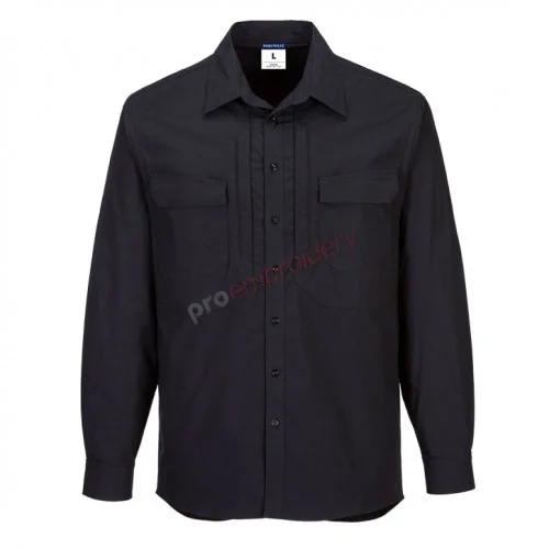 Utility Stretch Long Sleeve Shirt Black - Ms106