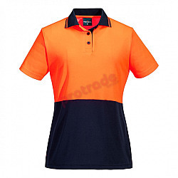 Hi-Vis Women's Cotton Comfort Contrast Polo Shirt S/S 
