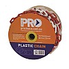 Yellow Or Red/White Plastic Linked Chain 8mm x 25m in yellow or red and white - Front View