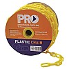 Yellow Or Red/White Plastic Linked Chain 8mm x 25m in yellow or red and white - Front View