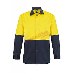 Food Industry Two Tone Long Sleeve Shit With Press Studs And No Pockets