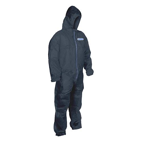 COMBAT Disposable Navy Polypropylene Coverall - Carton 50