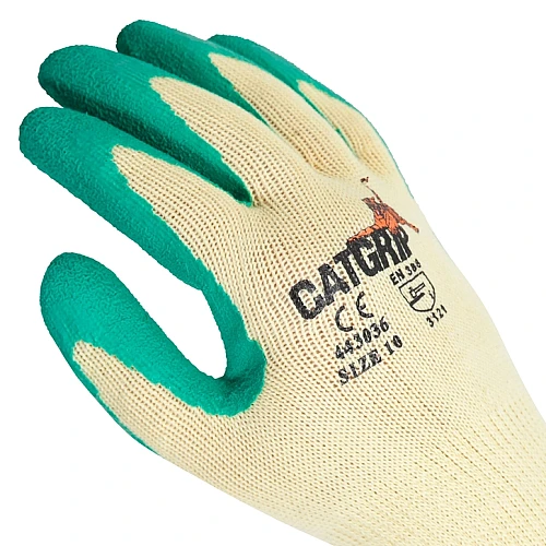 CATGRIP Green Latex Palm Grip Gloves - Pack of 12 CATGRIP Green Latex Palm Grip Gloves - Pack of 12