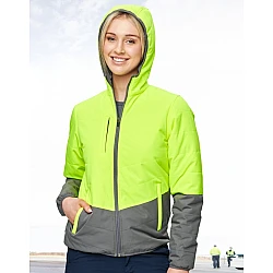 UNISEX HI VIS MODERN STYLING HOODED PUFFER JACKET UNISEX HI VIS MODERN STYLING HOODED PUFFER JACKET