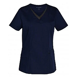 Ladies V-Neck Contrast Trim Scrub Top M7660