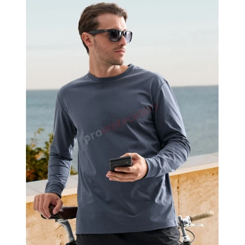 Mens Premium Cotton Face Long Sleeve Tee Shirt - TS47 Mens Premium Cotton Face Long Sleeve Tee Shirt - TS47
