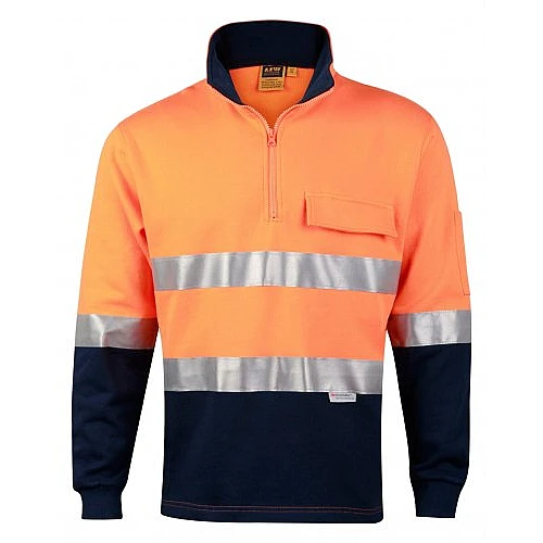 Hi Vis Two Tone Cotton Fleece Sweat With 3M Reflective Tape Sw48 Hi Vis Two Tone Cotton Fleece Sweat With 3M Reflective Tape Sw48