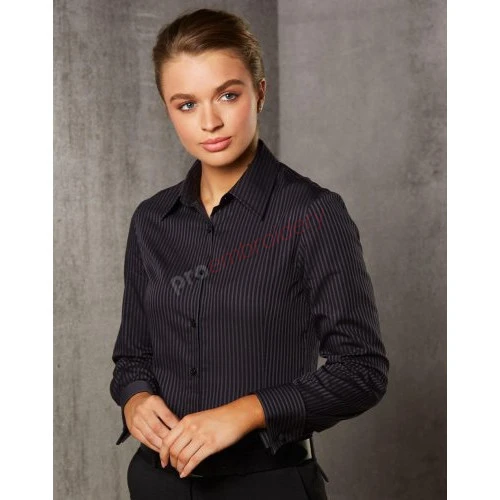 Ladies Dobby Stripe Long Sleeve Shirt M8132 Ladies Dobby Stripe Long Sleeve Shirt M8132