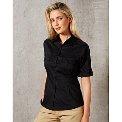 Ladies Short Sleeve Military Shirt M8911