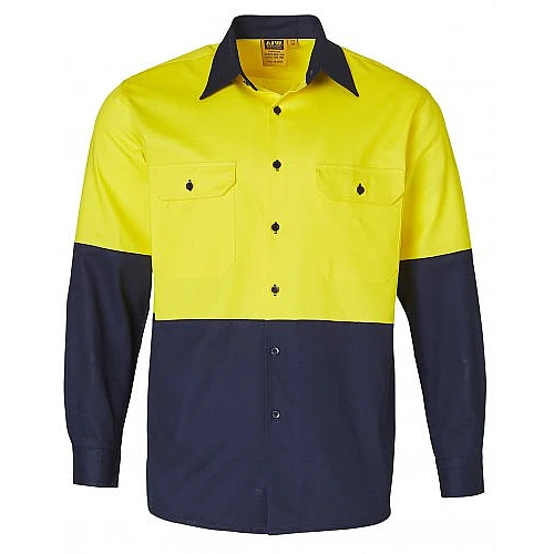 Long Sleeve Cotton Drill Safety Shirt Sw54 Long Sleeve Cotton Drill Safety Shirt Sw54