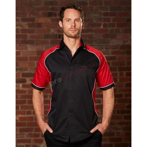 Men's Arena Tri-Colour Contrast Shirt Bs15