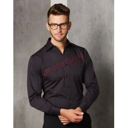 Men's Dobby Stripe Long Sleeve Shirt M7132
