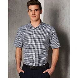 Men’s Gingham Check Short Sleeve Shirt M7300s