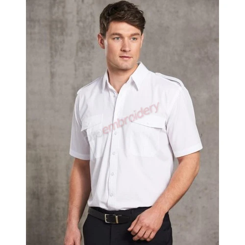 Unisex Epaulette Short Sleeve Shirt Unisex Epaulette Short Sleeve Shirt