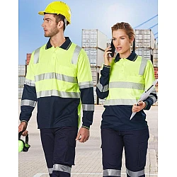 Unisex Truedry Biomotion Segmented LS Safety Polo SW74 Unisex Truedry Biomotion Segmented LS Safety Polo SW74