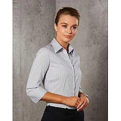 Women's Ticking Stripe 3/4 Sleeve Shirt M8200q Women's Ticking Stripe 3/4 Sleeve Shirt M8200q