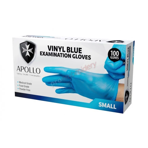 Apollo Vinyl Blue Powder Free Examination Gloves Apollo Vinyl Blue Powder Free Examination Gloves