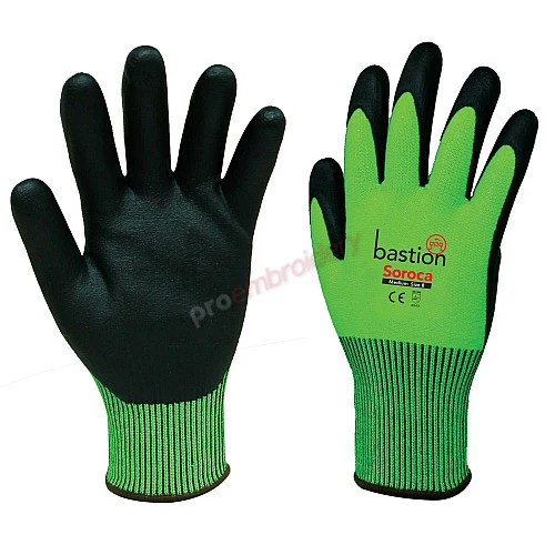 High Vis Soroca Gloves Black Micro Foam Nitrile Palm High Vis Soroca Gloves Black Micro Foam Nitrile Palm
