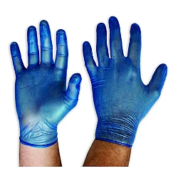 Blue Vinyl Gloves Powdered Blue Vinyl Gloves Powdered