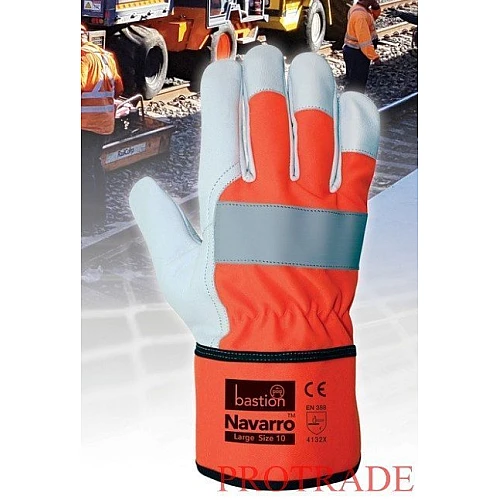 Navarro High Viz Premium Leather Rigger Gloves Navarro High Viz Premium Leather Rigger Gloves