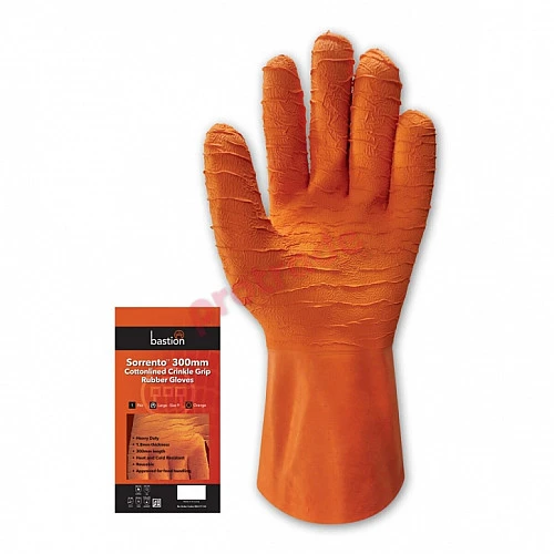 Sorrento 300mm Cottonlined Rough Grip Rubber Glove Sorrento 300mm Cottonlined Rough Grip Rubber Glove