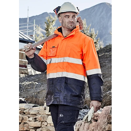 Mens Hi Vis Basic 4 In 1 Waterproof Jacket - Zj220 Mens Hi Vis Basic 4 In 1 Waterproof Jacket - Zj220