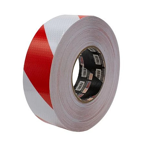 Red/White Reflective Prismatic Hazard Self Adhesive Tape 50mm X 50m