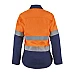 Ladies Hi Vis Two Tone Open Front Shirt With Gusset Sleeves And Fr Reflective Tape