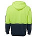 JB's wear Hi vis full zip fleecy hoodie - 6HVH