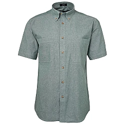 Green Stitch Short Sleeve Button Shirt Green Stitch Short Sleeve Button Shirt