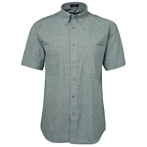 Green Stitch Short Sleeve Button Shirt Green Stitch Short Sleeve Button Shirt