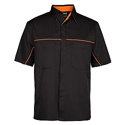 Short Sleeve Button Shirt With Piping Short Sleeve Button Shirt With Piping