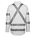 Hi Vis White Night Safety Shirt X Pattern Reflective Tape