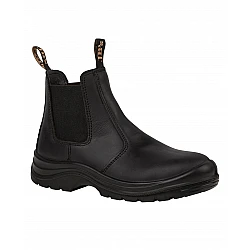Elastic Sided Leather Safety Boot