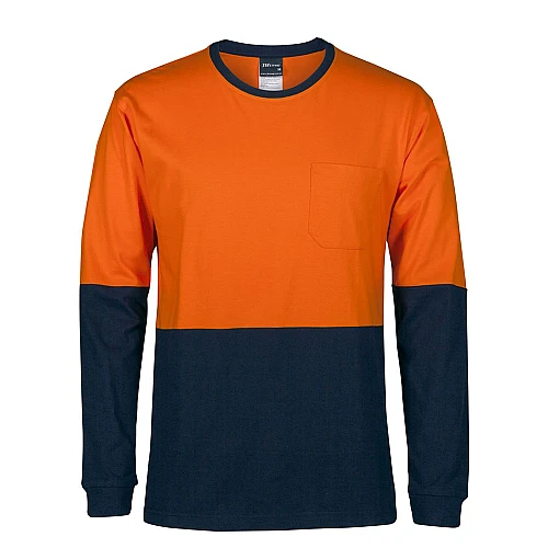 Hi Vis Long Sleeve Crew Neck Cotton T-Shirt Hi Vis Long Sleeve Crew Neck Cotton T-Shirt