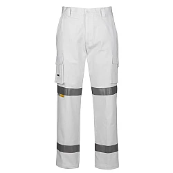 Hi Vis White Night Safety Pants With Reflective Tape Hi Vis White Night Safety Pants With Reflective Tape