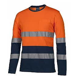 Day & Night Long  Sleeve Crew Neck Cotton T-Shirt
