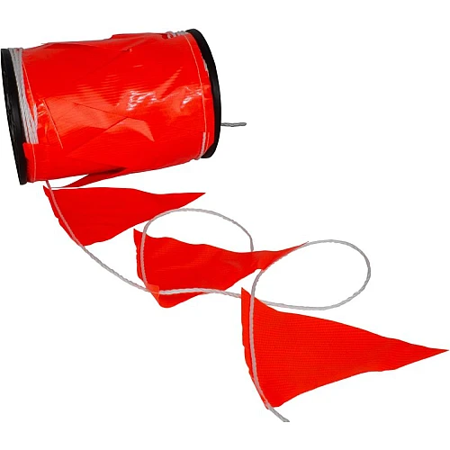 Maxisafe Orange Bunting Flag Line on Reel 100M