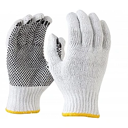 Maxisafe Bleached, Knitted Poly Cotton, Polka Dot Glove