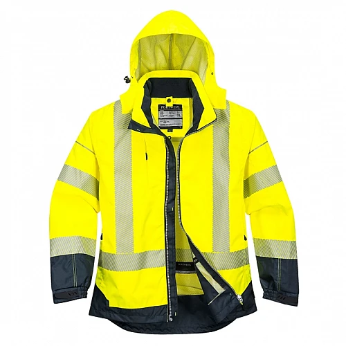 PORTWEST Hi-Vis Breathable Rain Jacket Yellow/Navy T403 - PW3 PORTWEST Hi-Vis Breathable Rain Jacket Yellow/Navy T403 - PW3