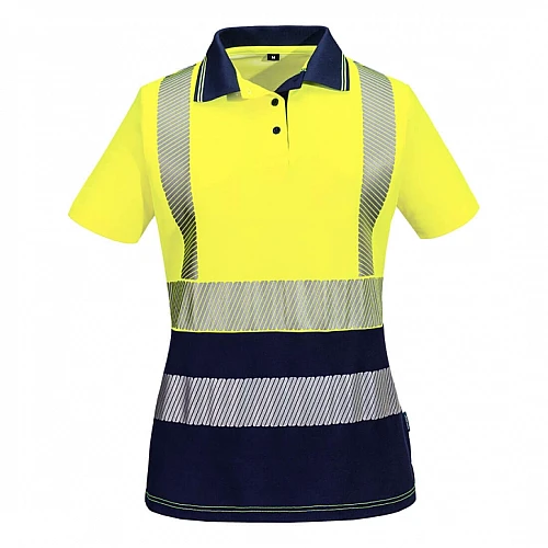 Hi-Vis Womens Cotton Comfort Contrast Polo Shirt S/S Hi-Vis Womens Cotton Comfort Contrast Polo Shirt S/S