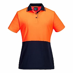 Hi-Vis Women's Cotton Comfort Contrast Polo Shirt S/S 