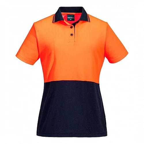 Hi-Vis Women's Cotton Comfort Contrast Polo Shirt S/S Hi-Vis Women's Cotton Comfort Contrast Polo Shirt S/S