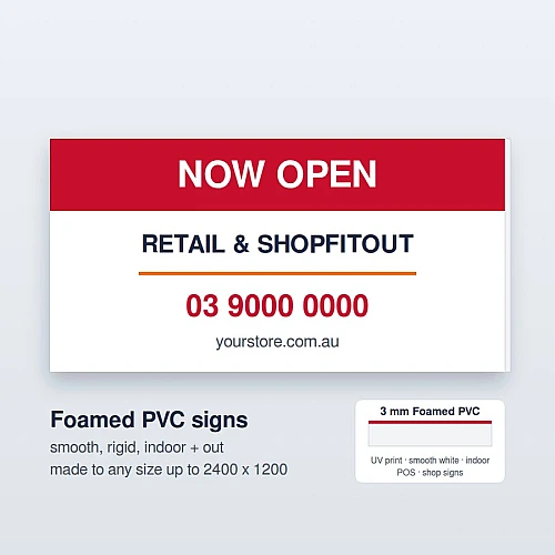Custom Printed Foamed PVC Signs 3mm