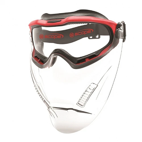 Spartan With Clear Visor/Red Frame Titanium Af/As Clear Lens