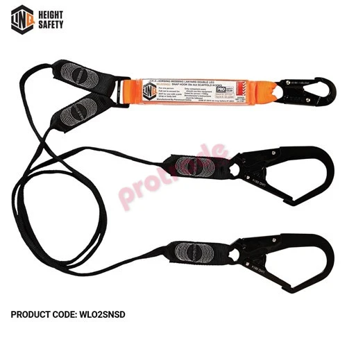 Elite Double Leg Shock Absorbing Webbing Lanyard With Hardware Sn & Sd X2 Elite Double Leg Shock Absorbing Webbing Lanyard With Hardware Sn & Sd X2