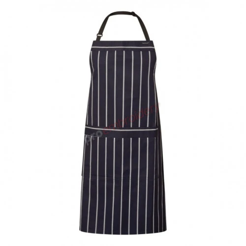 Full Bib Café Stripe Apron With Pocket Ca030 Full Bib Café Stripe Apron With Pocket Ca030