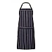 Full Bib Café Stripe Apron With Pocket Ca030